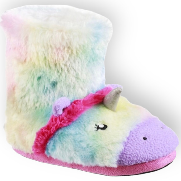 Totes Toasties Kids Unicorn Slippers Multi Size *you choose* - Picture 7 of 12
